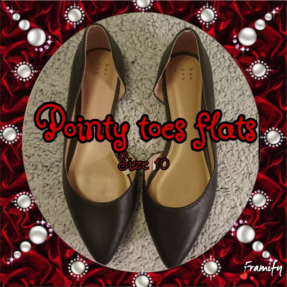 Black leather ballet flats